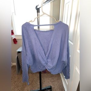 Blue Aerie Crew Neck with Back Cutout
